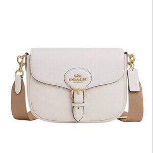 NWT Coach Amelia Saddle Bag in Chalk (White)